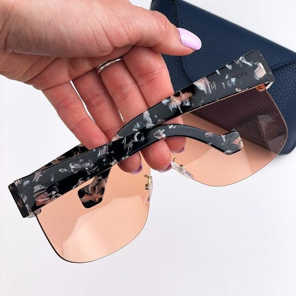 Loewe LW40034U 55S Sunglasses Shiny Coloured Havana Bordeaux Mask Shield Women main image 9
